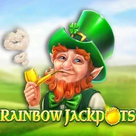 Rainbow Jackpots online game logo by Red Tiger Gaming on majesticslots.uk