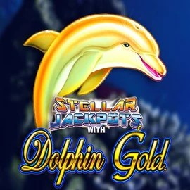 Jackpots logo of Dolphin Gold with Stellar Jackpots from Lightning Box Game at Majestic Slots Casino