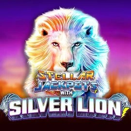 Stellar Jackpots with Silver Lion logo by Lightning Box Game Majestic Slots Casino
